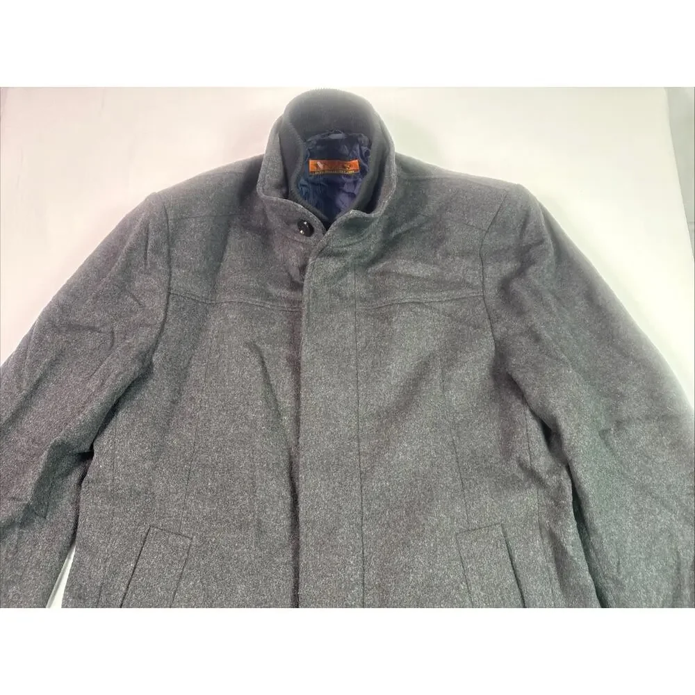 Ace Wool & Charcoal Cashmere Fabric Winter coat ByEnzo. E54801-3, Men’s Large.